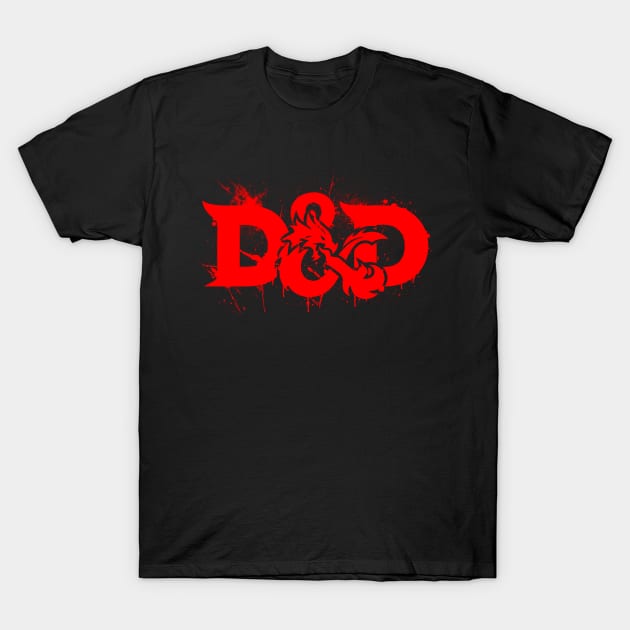 Dungeons & Dragons - Red Splats T-Shirt by SykoticApparel